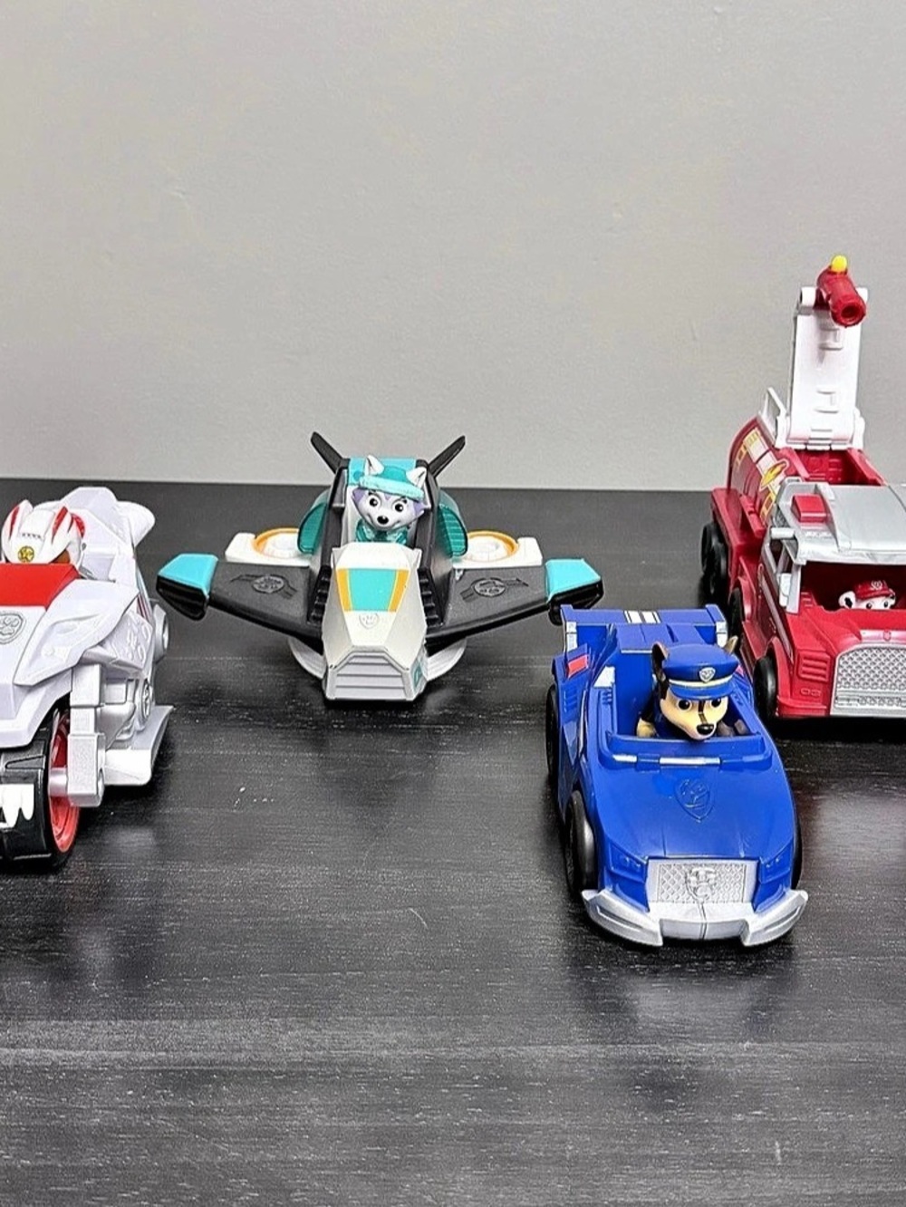 Paw Patrol Vehicle Lot Chase Marshall Everest Wildcat W/ Figures Moto Fire Truck